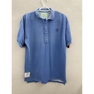 Vintage Mens Shirt Size Medium Pacific Coast Highway Blue Short Sleeve Polo